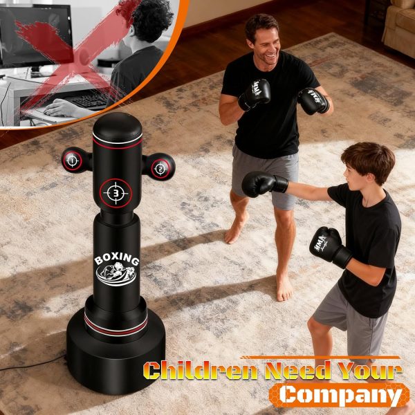 Heavy Punching Bag JUOIFIP PVC Bullseye Stand 70in-5