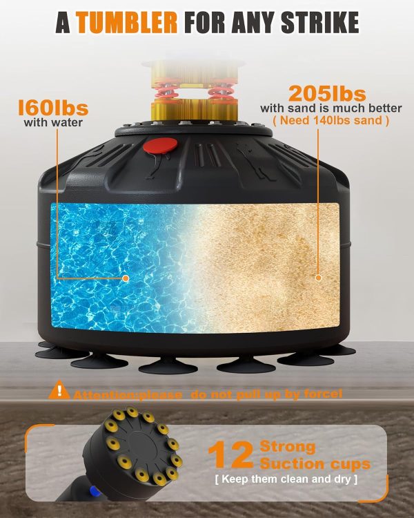 LEKÄRO Heavy Punching Bag Black Gold Freestanding-4