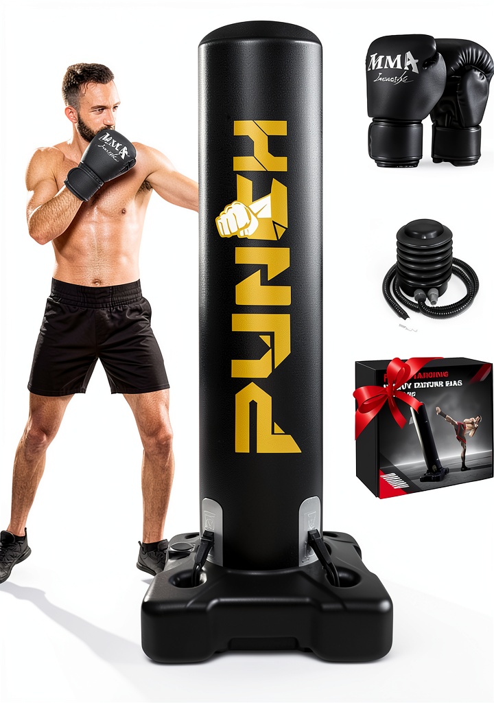 JUOIFIP Heavy Punching Bag in use