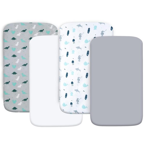 SpringSpirit Crib Sheet Grey White Polyester-0