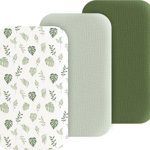 Coreeky Bassinet Sheet 100% Muslin Cotton Soft Fit-0