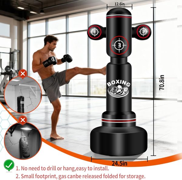 Heavy Punching Bag JUOIFIP PVC Bullseye Stand 70in-4
