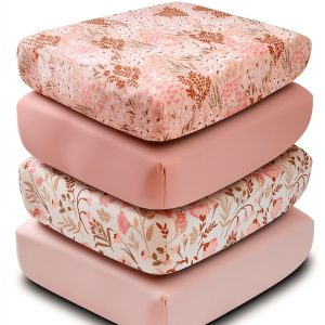 Floral Crib Sheet Set The Peanutshell Pink-0