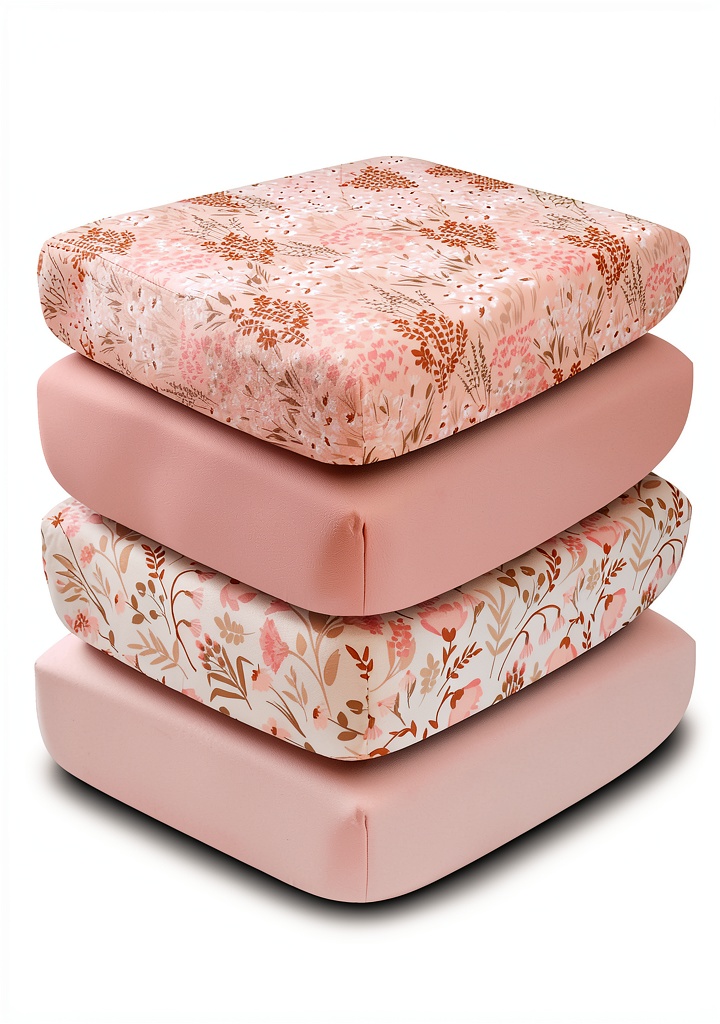 Baby girl sleeping on pink floral crib sheet set