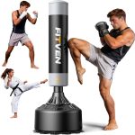 FITVEN Leather Punching Bag Silver Boxing Gear-0