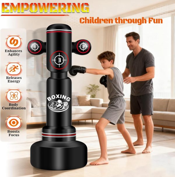 Heavy Punching Bag JUOIFIP PVC Bullseye Stand 70in-8