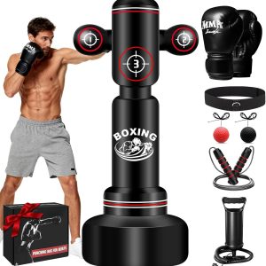 Heavy Punching Bag JUOIFIP PVC Bullseye Stand 70in-0