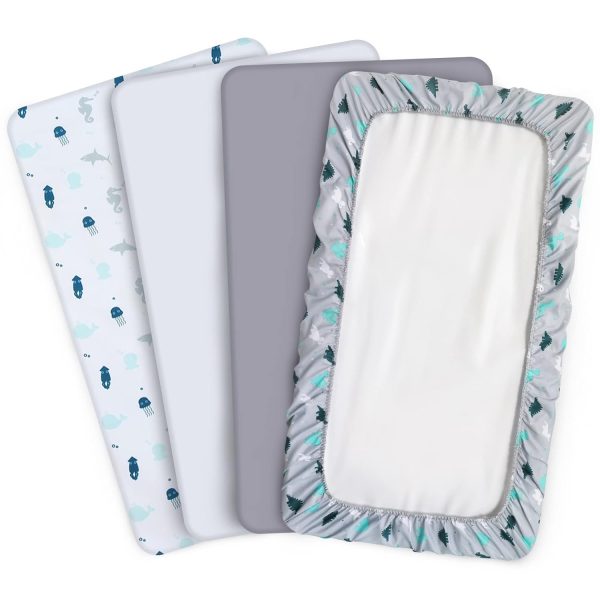 SpringSpirit Crib Sheet Grey White Polyester-4