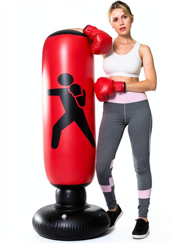 Kizcmvre Inflatable Boxing Bag 61in PVC Stand-0