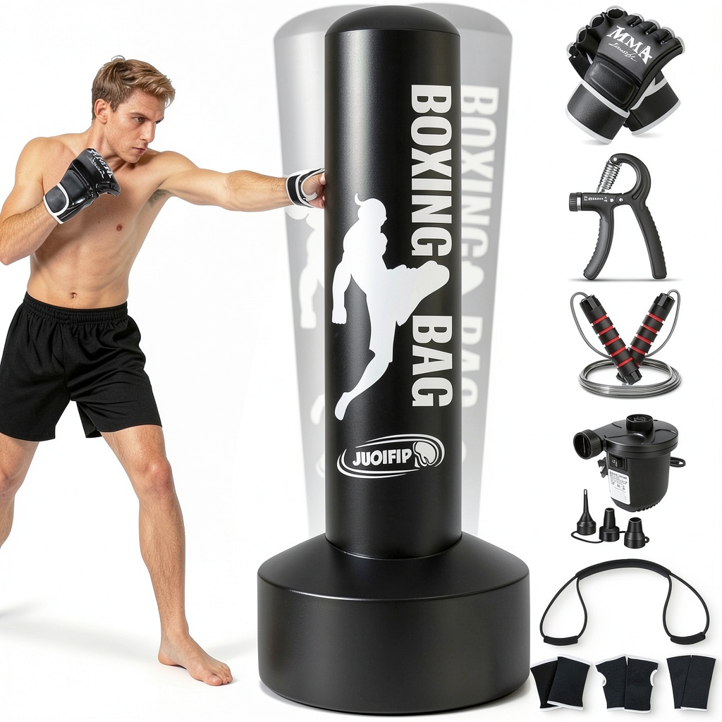 YORWHIN standing punching bag in a home gym setting
