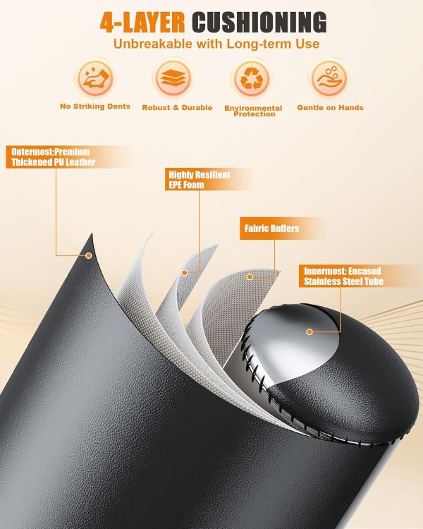 LEKÄRO Heavy Punching Bag Black Gold Freestanding-5