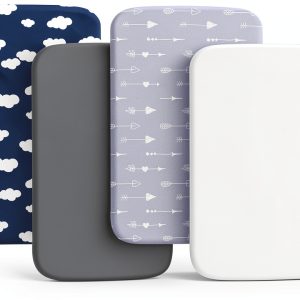 Biloban Bassinet Sheet Microfiber Cloud Design-0