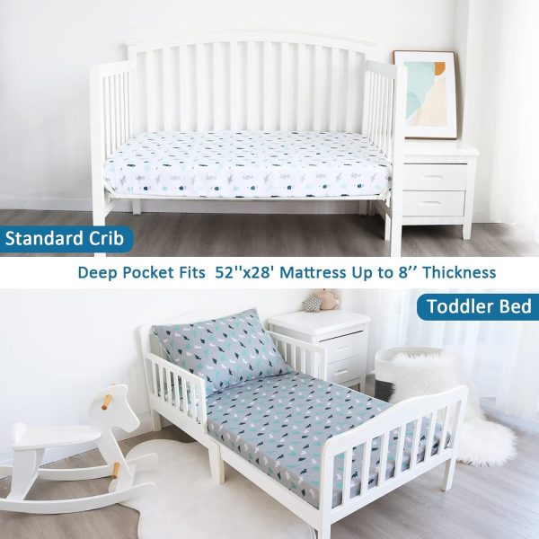 SpringSpirit Crib Sheet Grey White Polyester-5