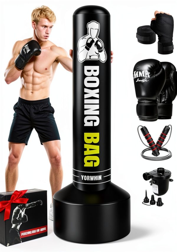 YORWHIN Inflatable 70in PVC Punching Bag Strong Man-0