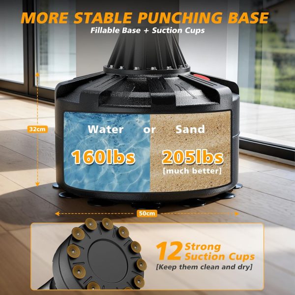 Freestanding Punching Bag GIKPAL Heavy Leather-4