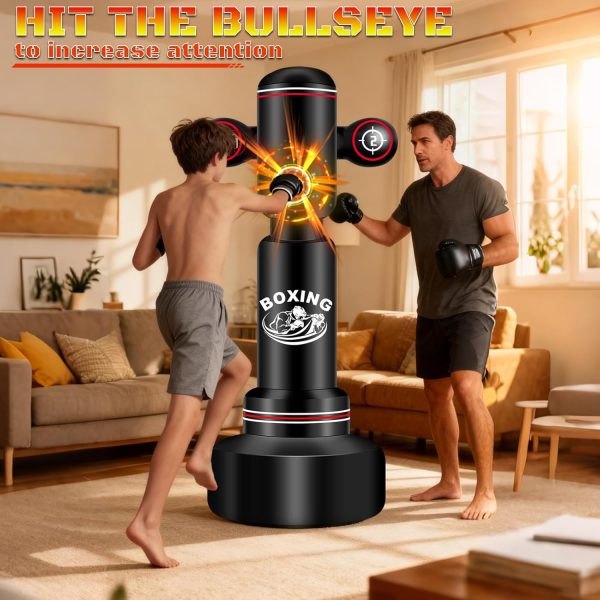 Heavy Punching Bag JUOIFIP PVC Bullseye Stand 70in-3