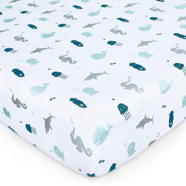 SpringSpirit Crib Sheet Grey White Polyester-2