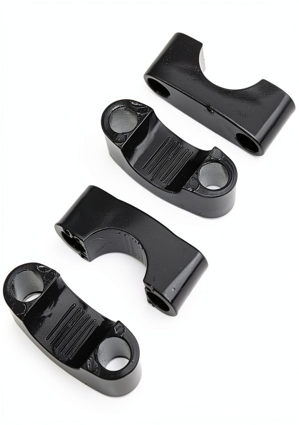 MRS 7/8 Handlebar Mount Clamp Riser Set Black Metal 4pcs-1