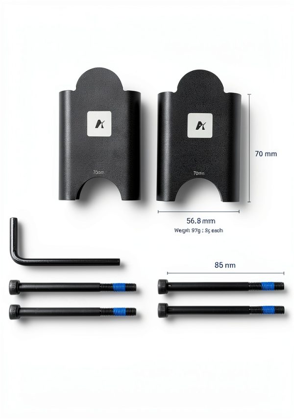 AGILLE Aerobar Bracket Riser Kit 70mm Aluminum Black Enhanced Fit-3