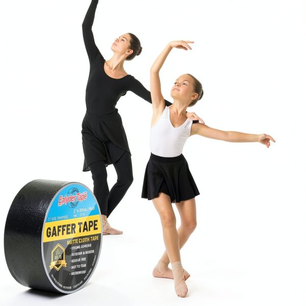 Black Gaffers Tape 4" x 30yd – Ealyder Heavy Duty No‑Residue Tape-7