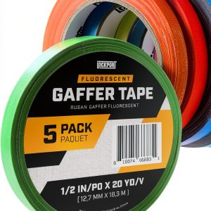 Lockport Colored Spike Tape Set 5-Pack Neon Gaffer Tape 1/2" x 20yd-0