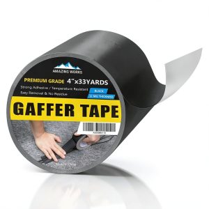 Gaffers Tape Amazing Works 4" x 33yd Waterproof Matte Black-0