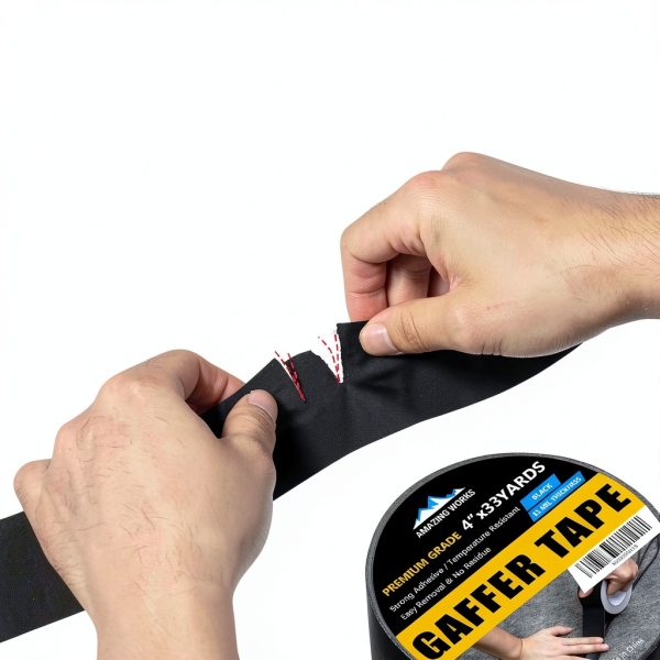 Gaffers Tape Amazing Works 4" x 33yd Waterproof Matte Black-3