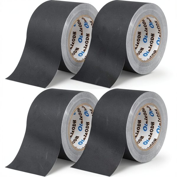Black Grade Gaffer Tape 4" x 30yd 4 Pack Oleitodh Matte Finish-0