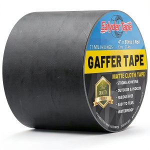 Black Gaffers Tape 4" x 30yd – Ealyder Heavy Duty No‑Residue Tape-0